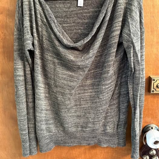 Knit Green Lole Long Sleeve Top Scoop Slouch Neck Flattering Work Women's M